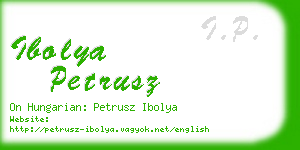 ibolya petrusz business card